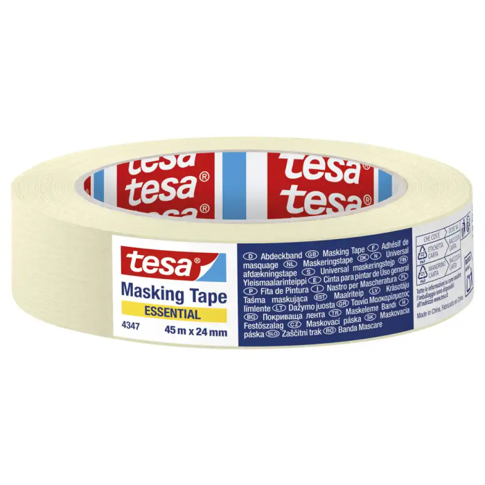 Tesa Cinta Adhesiva para Pintor, Enmascaramiento General, 45 m x 48 mm, Rollo de 45 Metros