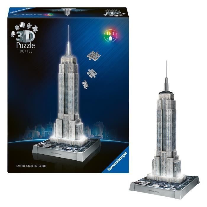 Ravensburger RAV12008026 - Rompecabezas 3D icónico Empire State Building iluminado 2 Ravensburger RAV12008026 - Rompecabezas 3D icónico Empire State Building iluminado 2