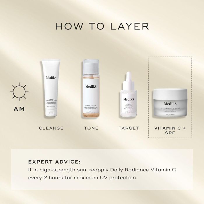 Medik8 Daily Radiance Vitamine C Crema Hidratante 2 en 1 con SPF30 Iluminadora 50 ml 5 Medik8 Daily Radiance Vitamine C Crema Hidratante 2 en 1 con SPF30 Iluminadora 50 ml 5