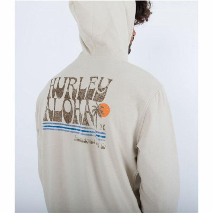 Sudadera con Capucha Hombre Hurley Beige M 3 Sudadera con Capucha Hombre Hurley Beige M 3