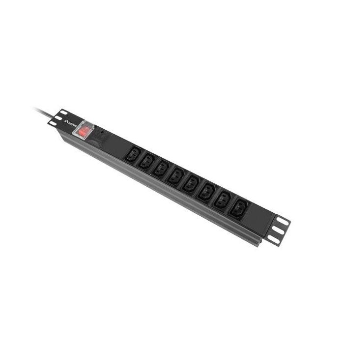 Regleta 19" 8 Tomas Schuko con On/Off Switch Lanberg PDU-08I-0200-C20-BK (2 m) 1 Regleta 19" 8 Tomas Schuko con On/Off Switch Lanberg PDU-08I-0200-C20-BK (2 m) 1