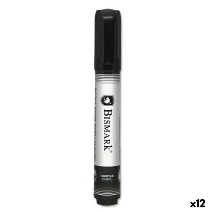 Rotulador permanente Bismark Negro 1,5 mm (12 Unidades) 0 Rotulador permanente Bismark Negro 1,5 mm (12 Unidades) 0
