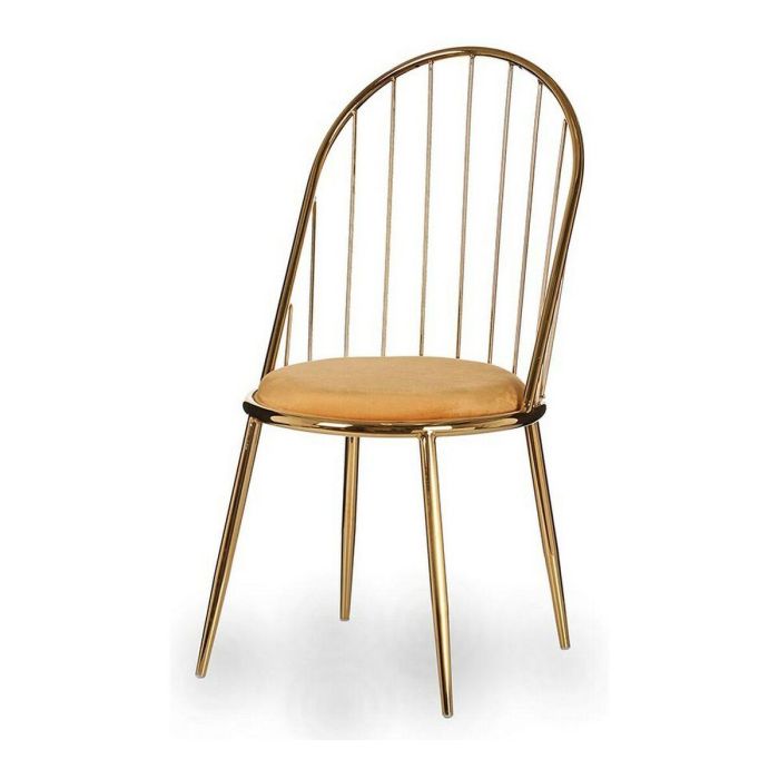 Silla Dorado Barras Mostaza 48 x 95,5 x 48 cm Silla Dorado Barras Mostaza 48 x 95,5 x 48 cm