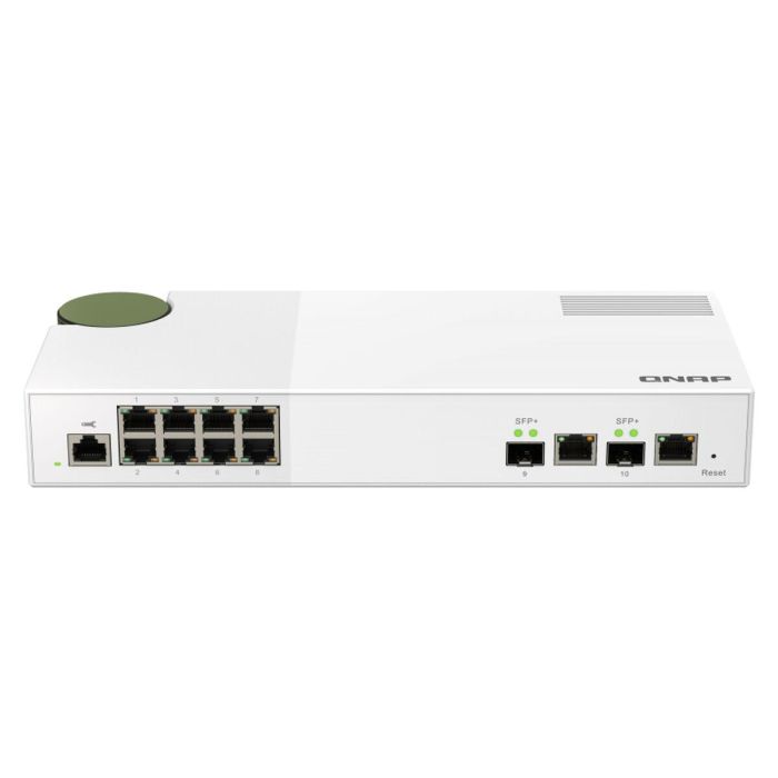 Qnap QSW-M2108R-2C Conmutador Gestionado, 8 Puertos 2.5GbE RJ-45, 2 Puertos Combo 10GbE SFP+/RJ-45, Desktop/Rack 1U, 80 Gbps, IEEE 802.3bz/bn