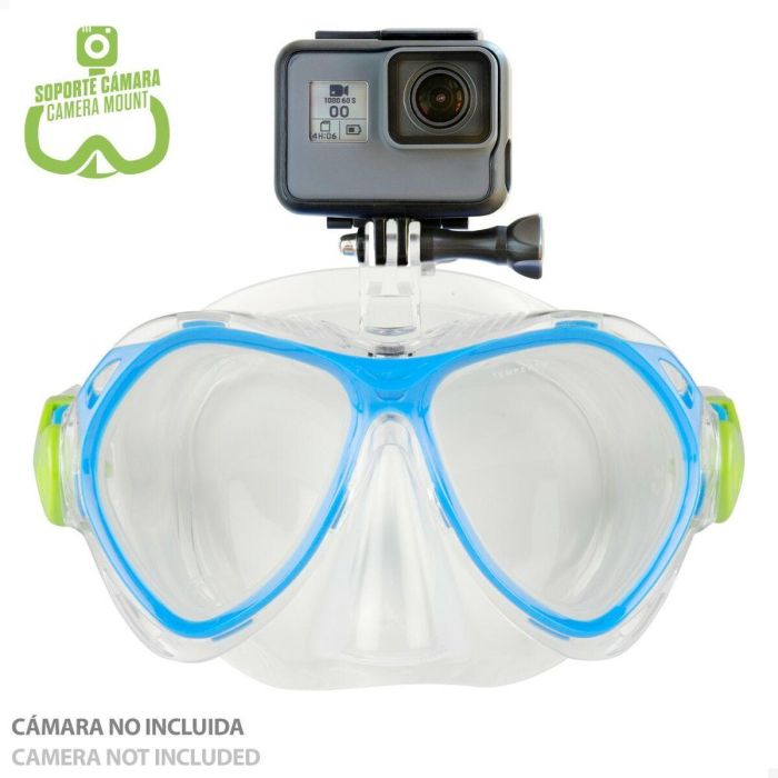 Gafas de Buceo con Tubo Infantiles AquaSport Azul (2 Unidades) 3