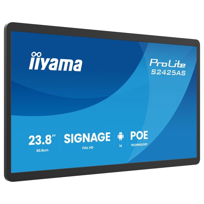 iiyama ProLite S2425AS-B1P - Pantalla Digital 23.8" Full HD IPS, Android SoC, Wi-Fi 6, USB-C, Altavoces 10W, 24/7, VESA 100x100, Negro 0 iiyama ProLite S2425AS-B1P - Pantalla Digital 23.8" Full HD IPS, Android SoC, Wi-Fi 6, USB-C, Altavoces 10W, 24/7, VESA 100x100, Negro 0