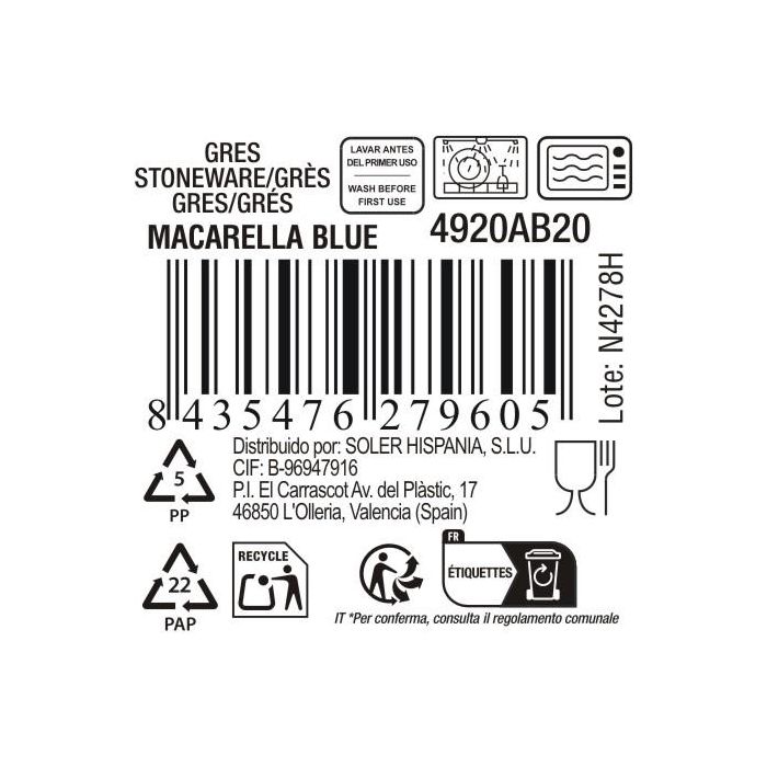 Fuente Oval Macarella Blue 25x12x2.2 cm - Inde (24 Unidades) 3 Fuente Oval Macarella Blue 25x12x2.2 cm - Inde (24 Unidades) 3