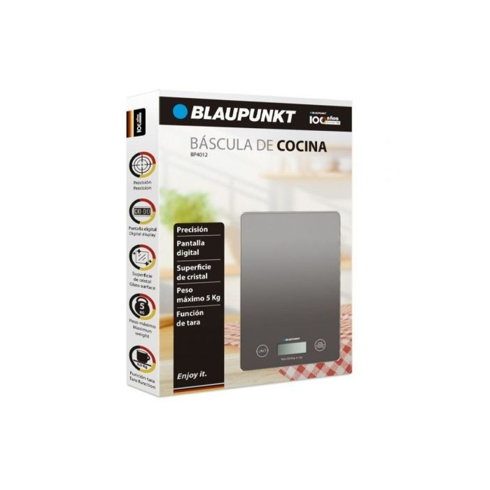 Báscula de Cocina Electrónica Blaupunkt BP4012/ hasta 5kg/ Gris 1 Báscula de Cocina Electrónica Blaupunkt BP4012/ hasta 5kg/ Gris 1