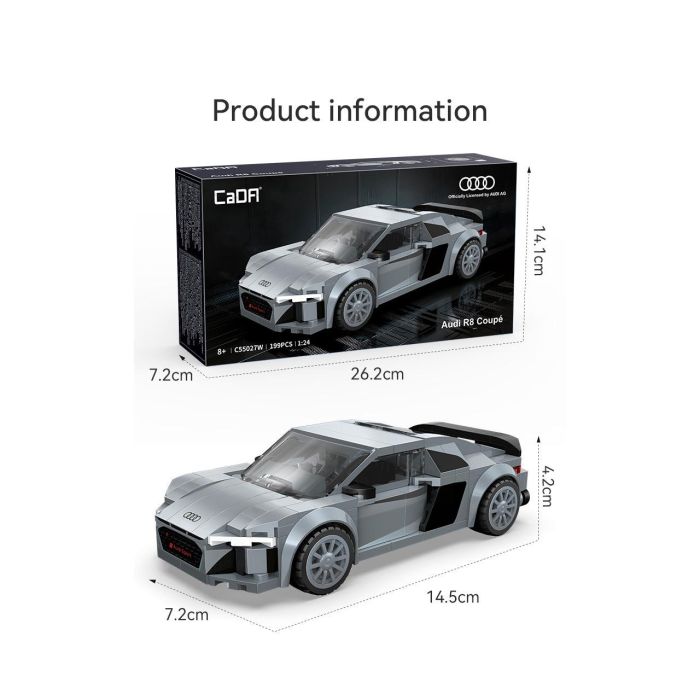 Audi R8 Coupe 1:24 199 Pzas C55027W Cada 6 Audi R8 Coupe 1:24 199 Pzas C55027W Cada 6