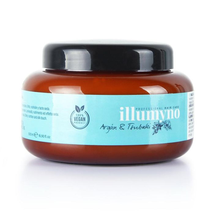 Design Look Mascarilla Illumyno 500ml con Argán y Tsubaki para Brillo, Nutrición y Elasticidad del Cabello