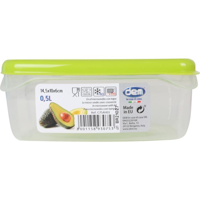 Fiambrera hermética para microondas 0.5L - Dem (24 Unidades) 1 Fiambrera hermética para microondas 0.5L - Dem (24 Unidades) 1