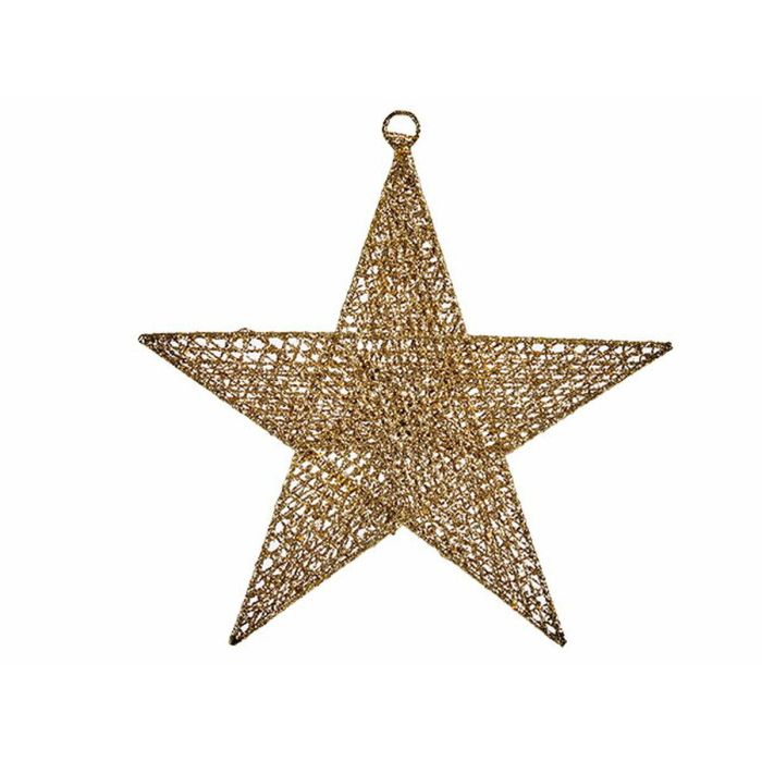 Adorno Navideño Estrella Dorado Metal 30 x 32 x 0,5 cm (24 Unidades) 1