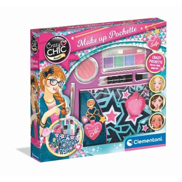 Clementoni Crazy Chic - Pocket de maquillaje lavable - Contiene 5 productos de maquillaje 1