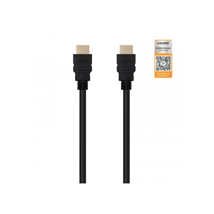 Nanocable 10.15.3601-L150 Cable HDMI 2.0 Premium Certificado 4K@60Hz 18Gbps Macho-Macho 1.5m Negro 1 Nanocable 10.15.3601-L150 Cable HDMI 2.0 Premium Certificado 4K@60Hz 18Gbps Macho-Macho 1.5m Negro 1