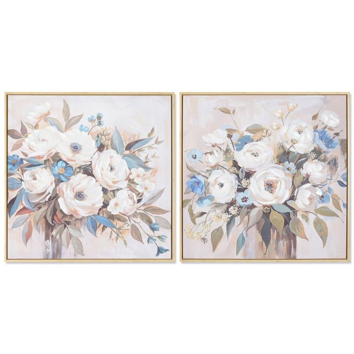 Cuadro Romantico DKD Home Decor Beige Azul 3.5 x 60 x 60 cm (2 Unidades) Cuadro Romantico DKD Home Decor Beige Azul 3.5 x 60 x 60 cm (2 Unidades)