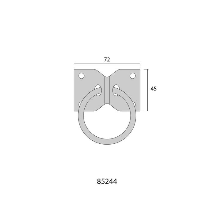 Edm Placa con anilla aparca perros 70x45mm cromada - Pack 2 unid. 1 Edm Placa con anilla aparca perros 70x45mm cromada - Pack 2 unid. 1