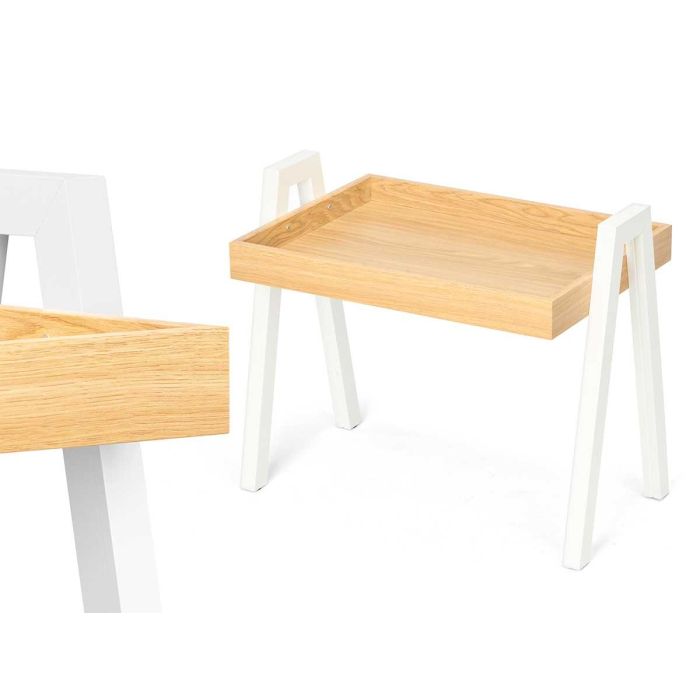 Mesa Auxiliar Giftdecor Blanco/Marrón 48x35x44 cm Madera MDF (4 Unidades) Mesa Auxiliar Giftdecor Blanco/Marrón 48x35x44 cm Madera MDF (4 Unidades)