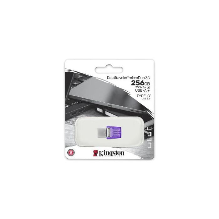 Kingston DTDUO3CG3/256GB USB Flash Drive 256 GB USB Type-A / Type-C 3.2 Gen 1 Acero Inoxidable Púrpura 2 Kingston DTDUO3CG3/256GB USB Flash Drive 256 GB USB Type-A / Type-C 3.2 Gen 1 Acero Inoxidable Púrpura 2