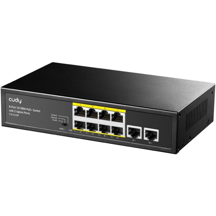 Cudy Switch Gigabit PoE+ Gestionado FS1010P de 8 Puertos Gigabit Ethernet y 2 Puertos de Enlace Superior 1 Cudy Switch Gigabit PoE+ Gestionado FS1010P de 8 Puertos Gigabit Ethernet y 2 Puertos de Enlace Superior 1