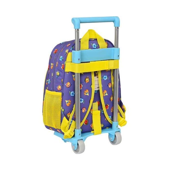 Mochila Escolar con Ruedas SuperThings Guardians of Kazoom Morado Amarillo (27 x 33 x 10 cm) 1