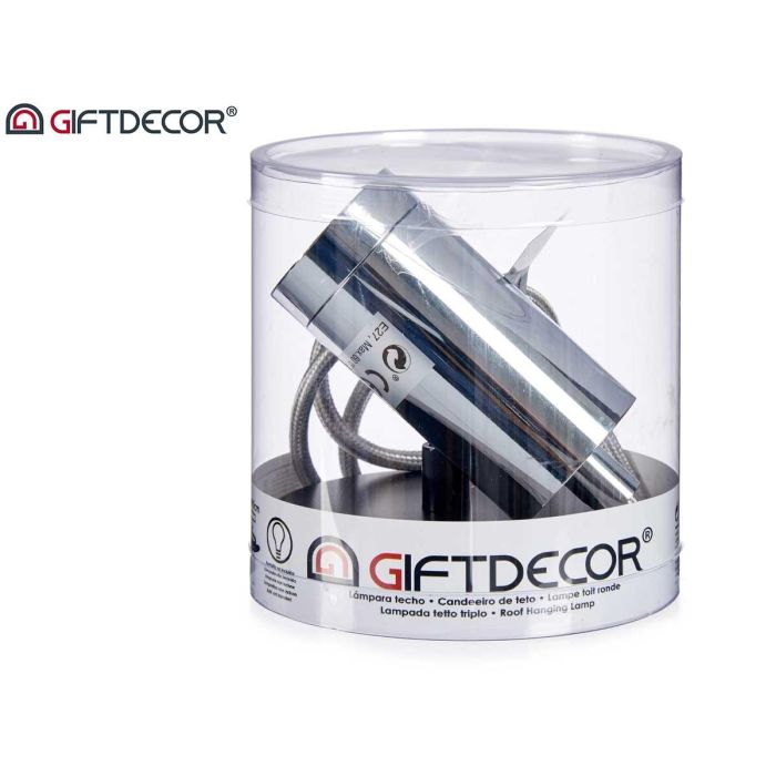 Lámpara Colgante Acero Plata Giftdecor 10x10x94 cm - Metal Aluminio (12 Unidades) 2 Lámpara Colgante Acero Plata Giftdecor 10x10x94 cm - Metal Aluminio (12 Unidades) 2