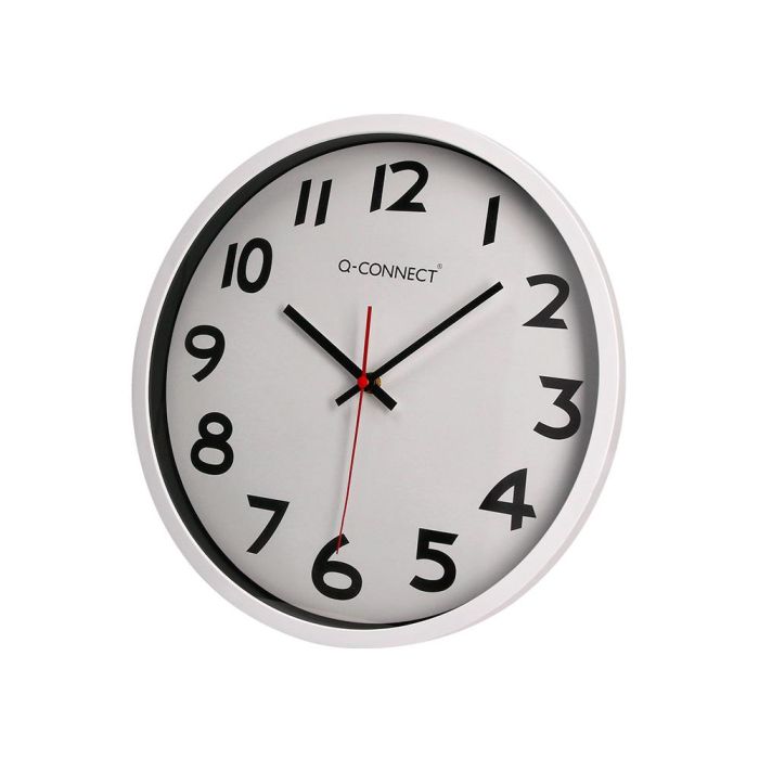 Reloj Q-Connect De Pared Plastico Oficina Redondo 34 cm Marco Blanco 2