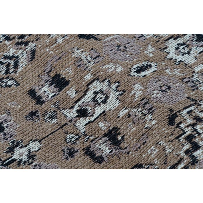 DKD Home Decor Alfombra Bidjar Arabe Marron Blanco 240 x 60 cm Algodon Chenilla Polyester 2