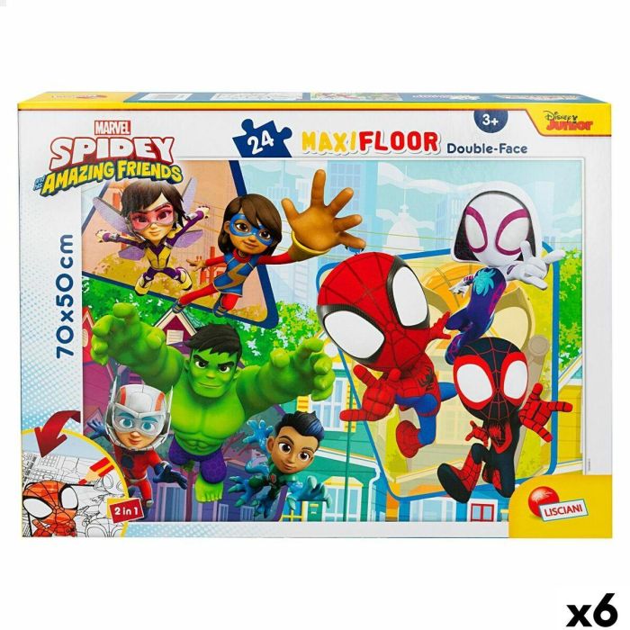 Puzzle Infantil Spidey Doble cara 24 Piezas 70 x 1,5 x 50 cm (6 Unidades)