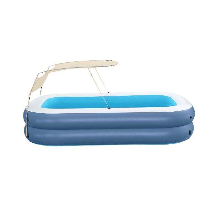 Bestway Piscina Hinchable 2 Camaras Rectangular con Toldo 254x178x140 cm +6 Años Jardin 54449 2