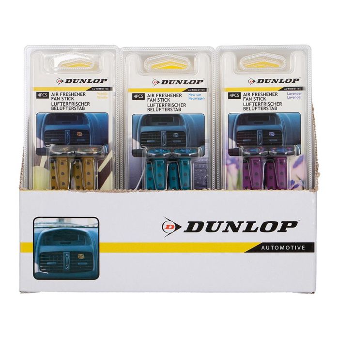 Dunlop Pack 4 ambientadores en stick para coche, colores surtidos 3 Dunlop Pack 4 ambientadores en stick para coche, colores surtidos 3