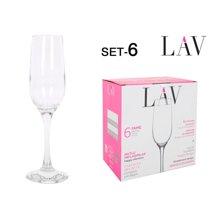 Set de 6 Copas para Champagne 215 cc FAME - Lav (4 Cajas) Set de 6 Copas para Champagne 215 cc FAME - Lav (4 Cajas)
