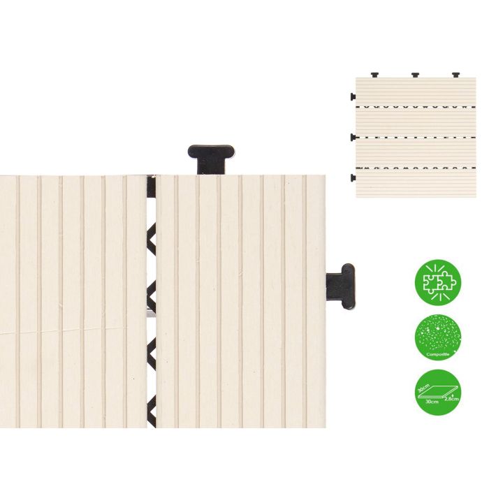 Baldosa Composite Beige Ibergarden 30X2CM (6 Unidades) 3 Baldosa Composite Beige Ibergarden 30X2CM (6 Unidades) 3