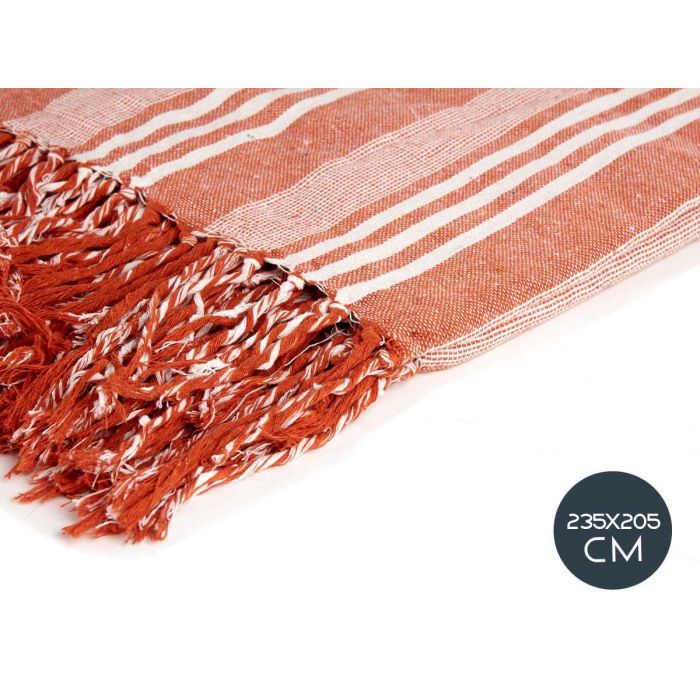 Multiusos Rayas Teja 235x205 cm - Giftdecor - Algodón y poliéster - Blanco y Rojo (8 Unidades) 3 Multiusos Rayas Teja 235x205 cm - Giftdecor - Algodón y poliéster - Blanco y Rojo (8 Unidades) 3