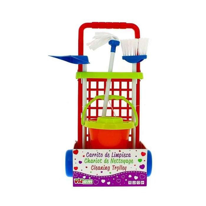 Vicam Carro de Limpieza con Escoba, Fregona, Cubo y Recogedor - Modelos Surtidos 1