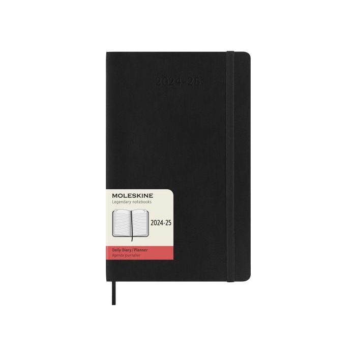 Agenda 18 Meses 2024-2025 Diaria L (13 X 21 Cm) Negra Tapa Blanda Moleskine DSB18DC3Y25