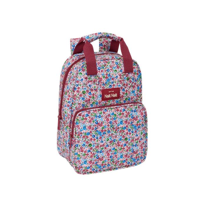 Mochila Safta Infantil Con Asas Nait Nait Floresistente Coimbra Burdeos 280x200x80 mm