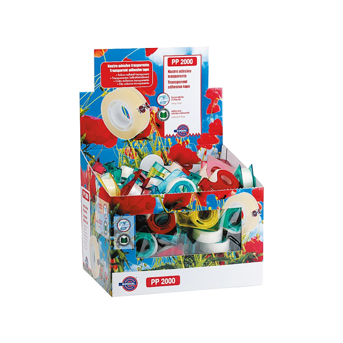 Eurocel Miniportarrollo para Cintas 10 mt x 15 mm, Portarrollos, Dimensiones 190x235x185 mm, Colores Surtidos 1