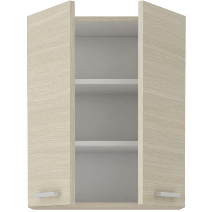 Muebles altos de Chamonix - 2 puertas con bisagras - melamina - decoración de chene - l 60 x d 31 x h 72 cm Muebles altos de Chamonix - 2 puertas con bisagras - melamina - decoración de chene - l 60 x d 31 x h 72 cm