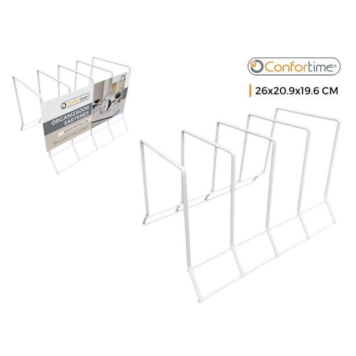 Organizador de sartenes Confortime 26x20.9x19.6 cm blanco (12 Unidades) Organizador de sartenes Confortime 26x20.9x19.6 cm blanco (12 Unidades)