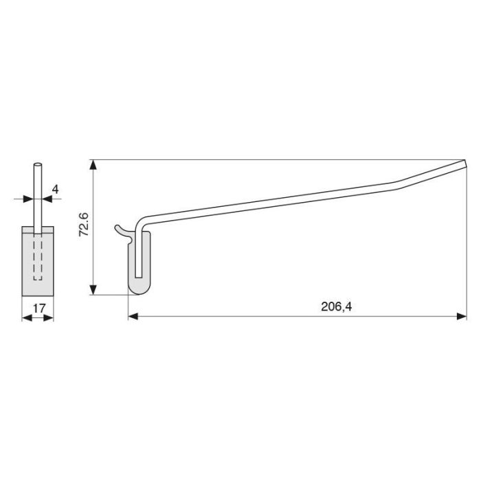 Zobal L206 Enganche Colgador Expositor Recto 1 Zobal L206 Enganche Colgador Expositor Recto 1