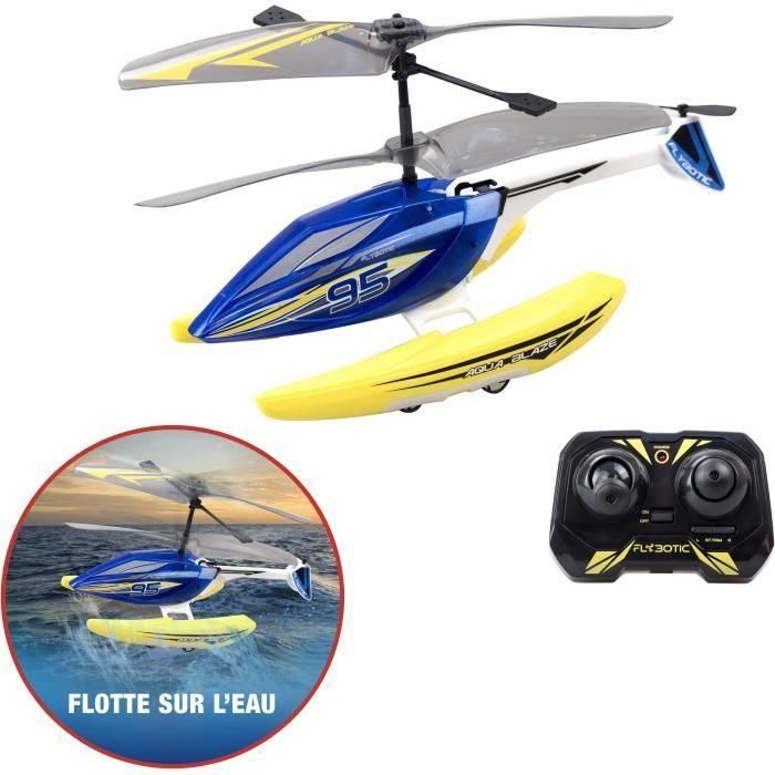 Helicóptero teledirigido - FLYBOTIC - Helico Aqua Blaze - 19 -5 cm - amarillo y negro - 8 años 5