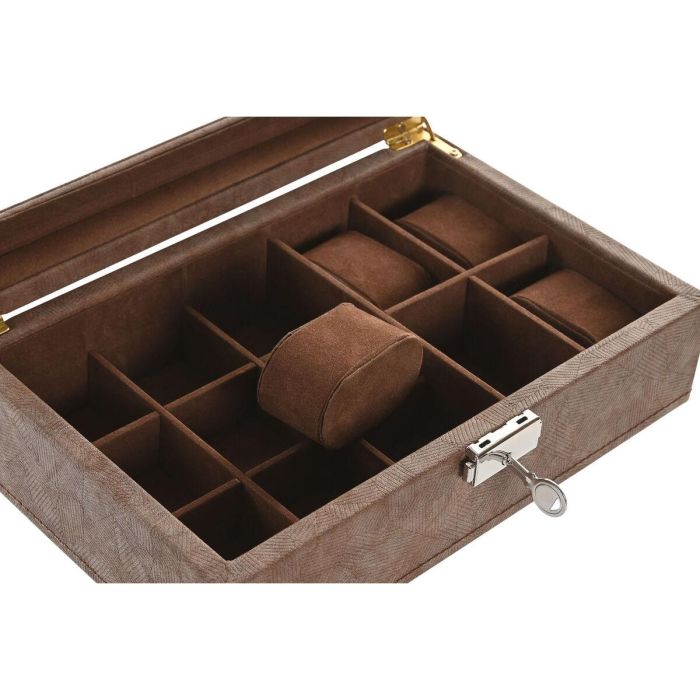 Caja-Joyero Home ESPRIT Marrón Poliuretano Cristal Madera MDF 25 X 16,5 X 8,5 CM 2 Caja-Joyero Home ESPRIT Marrón Poliuretano Cristal Madera MDF 25 X 16,5 X 8,5 CM 2