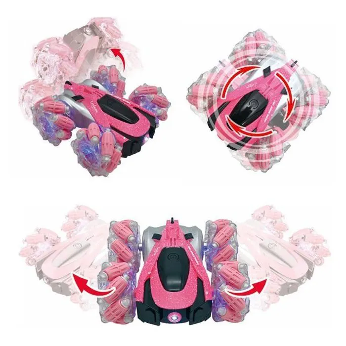 Lexibook Crosslander 360+: Coche Todoterreno Teledirigido Rosa Brillante, Programable y Recargable 2