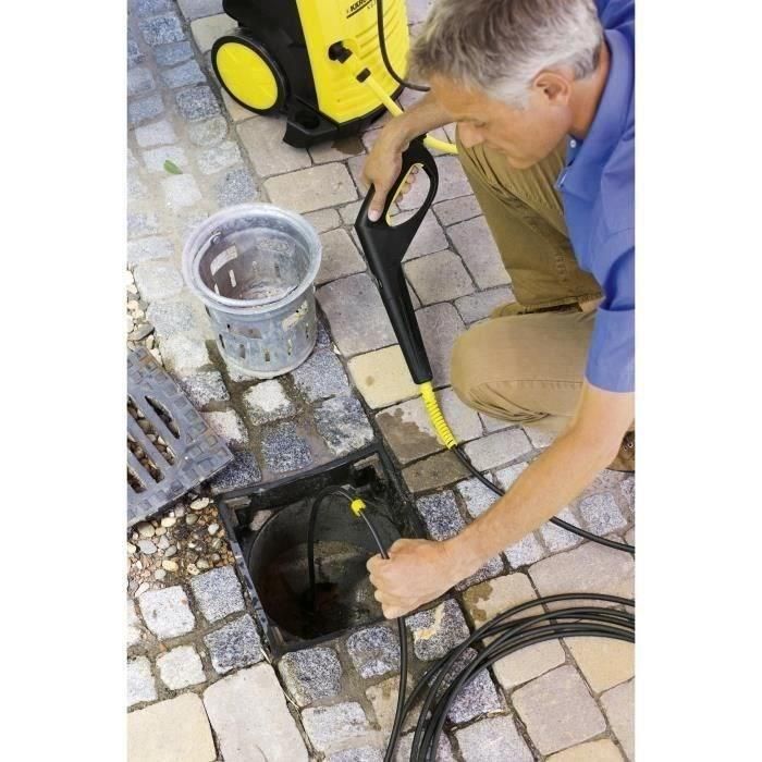 KÄRCHER Limpiatuberías 15 m Flexible para desatascar tuberías y canaletas con hidrolimpiadora - 4 chorros traseros. 4