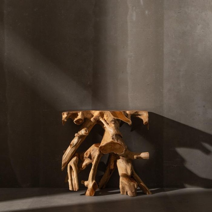 Consola Natural Madera de Teca Entrada 80 X 40 X 80 cm