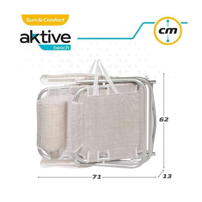Silla playa aluminio plegable 5 posiciones 48x46x84 cm con cojin mas asa. 7 Silla playa aluminio plegable 5 posiciones 48x46x84 cm con cojin mas asa. 7