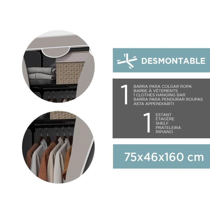 Armario Desmontable TNT 75x46x160 cm Confortime (4 Unidades) 5