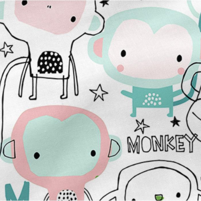 Funda de almohada HappyFriday Moshi Moshi Macaque Multicolor 80 x 80 cm 2