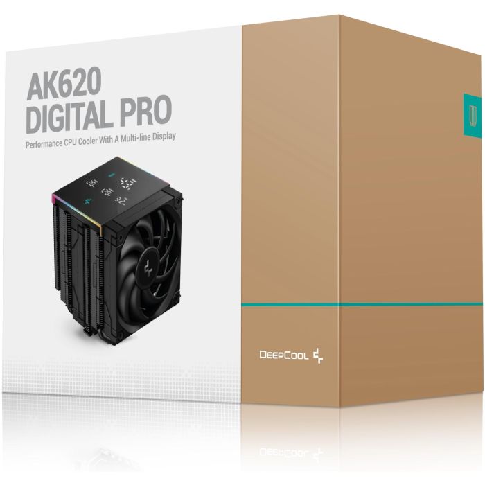 DeepCool AK620 DIGITAL PRO - Refrigerador de Aire para Procesador, 2x 12cm, 25dB, PWM, FDB, LED MultiColor, Negro 2