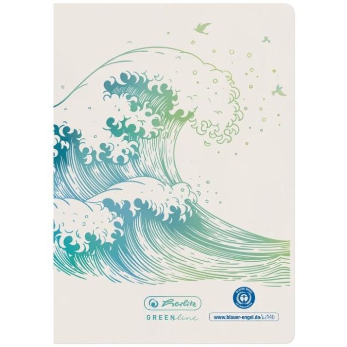 Herlitz Notizheft A6 GREENline, 32 hojas, liso
